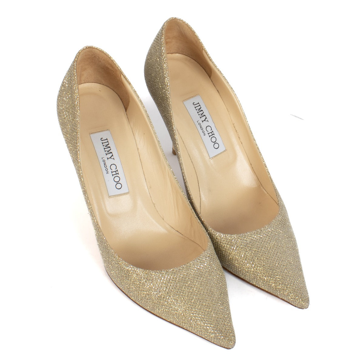 Shop safe online at Labellov in Antwerp, Brussels and Knokke this 100% authentic second hand Jimmy Choo Gold Pumps - Size 39