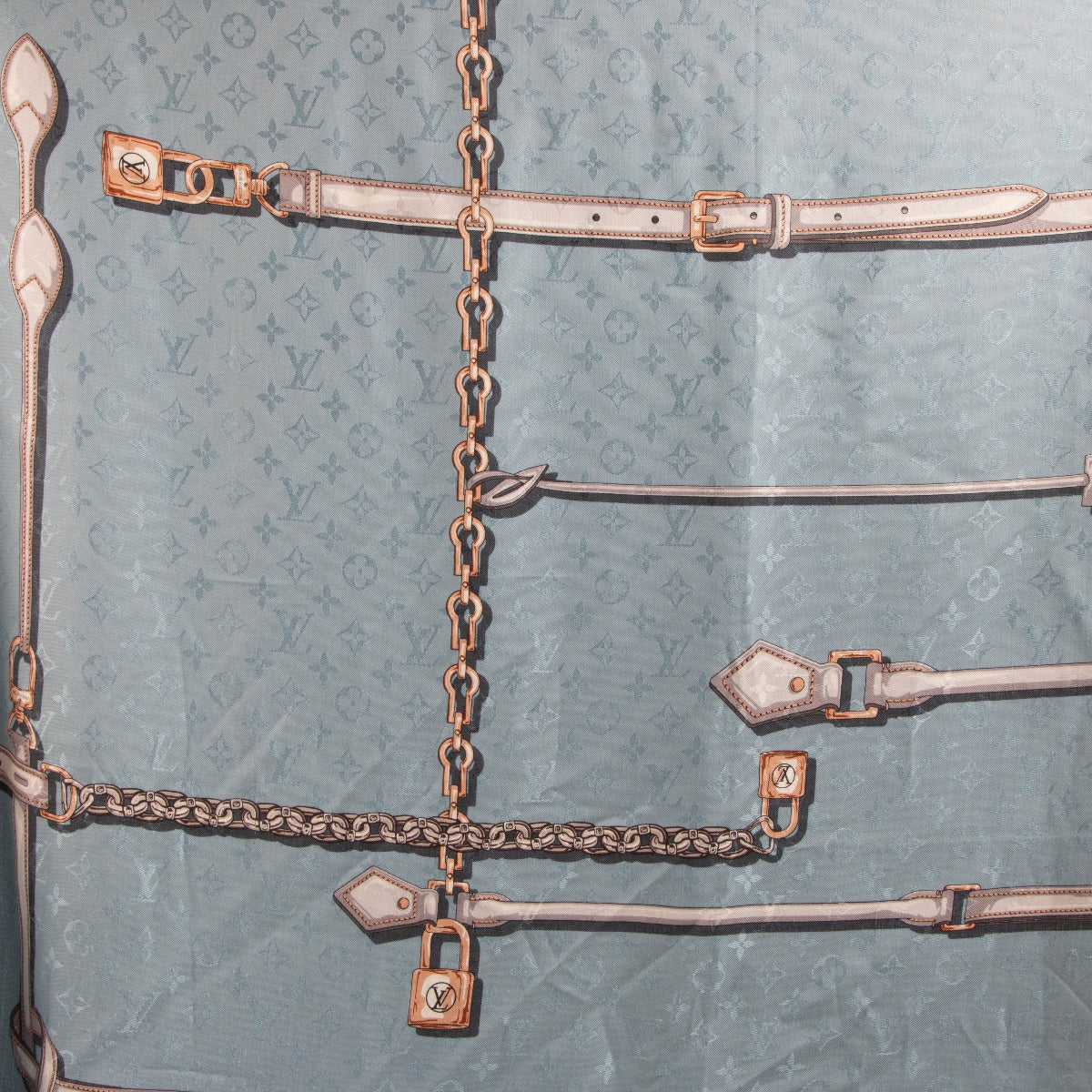 Louis Vuitton Blue Belt Chain Shawl