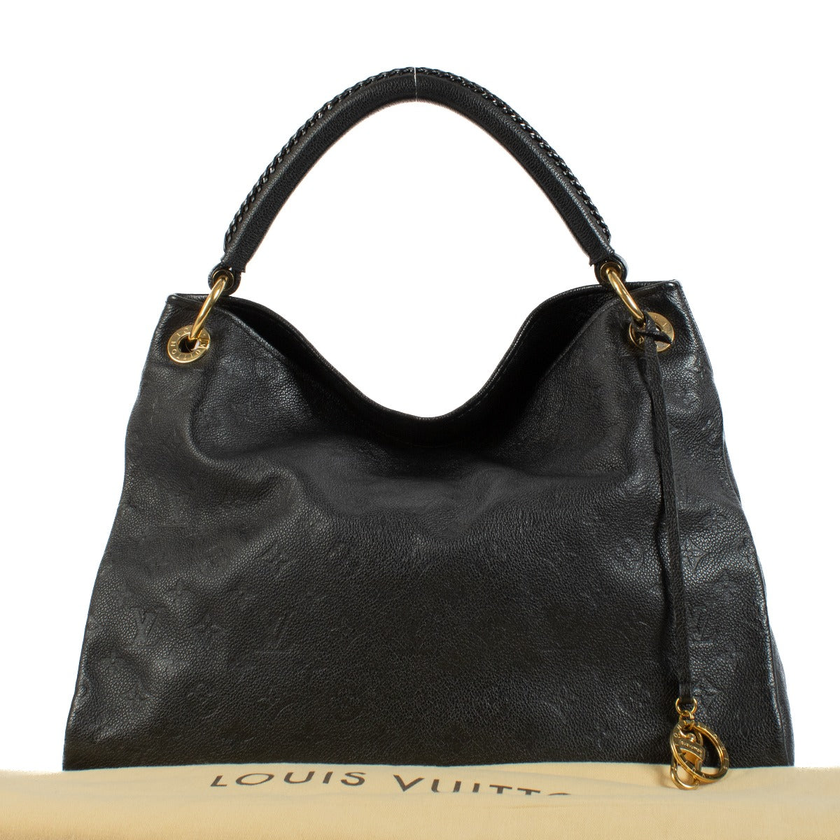 Shop safe online at Labellov in Antwerp, brussels and Knokke this 100% authentic second hand Louis Vuitton Black Monogram Empreinte Artsy MM Bag