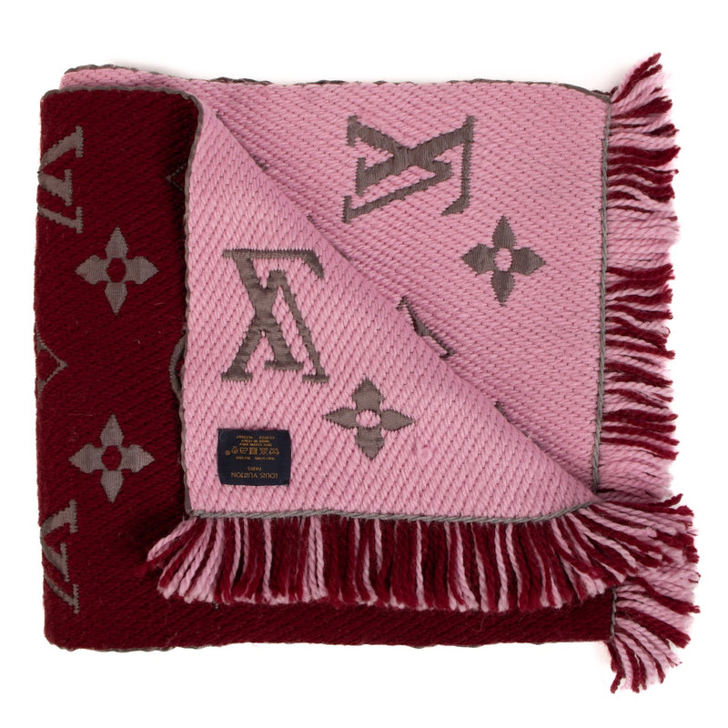shop 100% authentic second hand Louis Vuitton Logomania Burgundy and Pink Scarf on Labellov.com