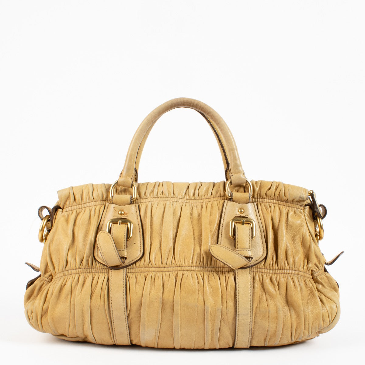 shop 100% authentic second hand Prada Beige Nappa Gaufre Leather Satchel Bag on Labellov.com