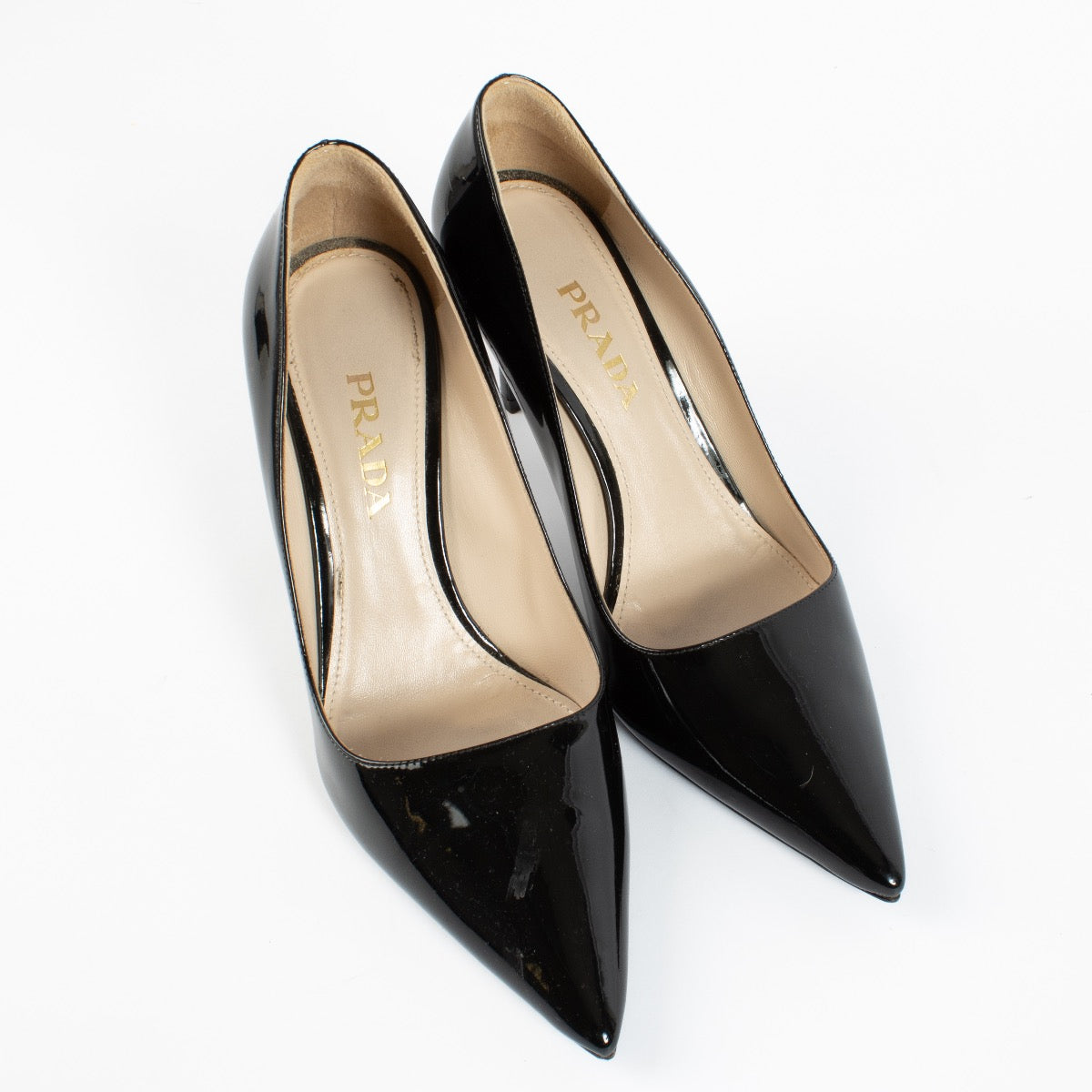 shop 100% authentic second hand Prada Black Patent Leather Pumps - Size 38 1/2 on www.labellov.com