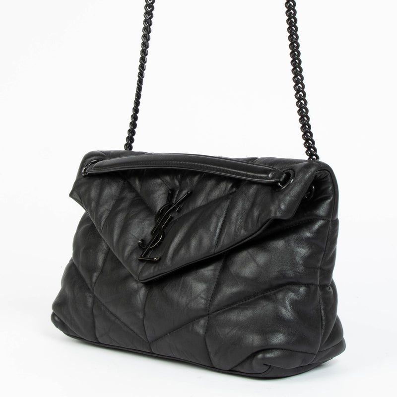 Authentic pre-loved Saint Laurent Black Leather Small Loulou Puffer Bag on Labellov.com