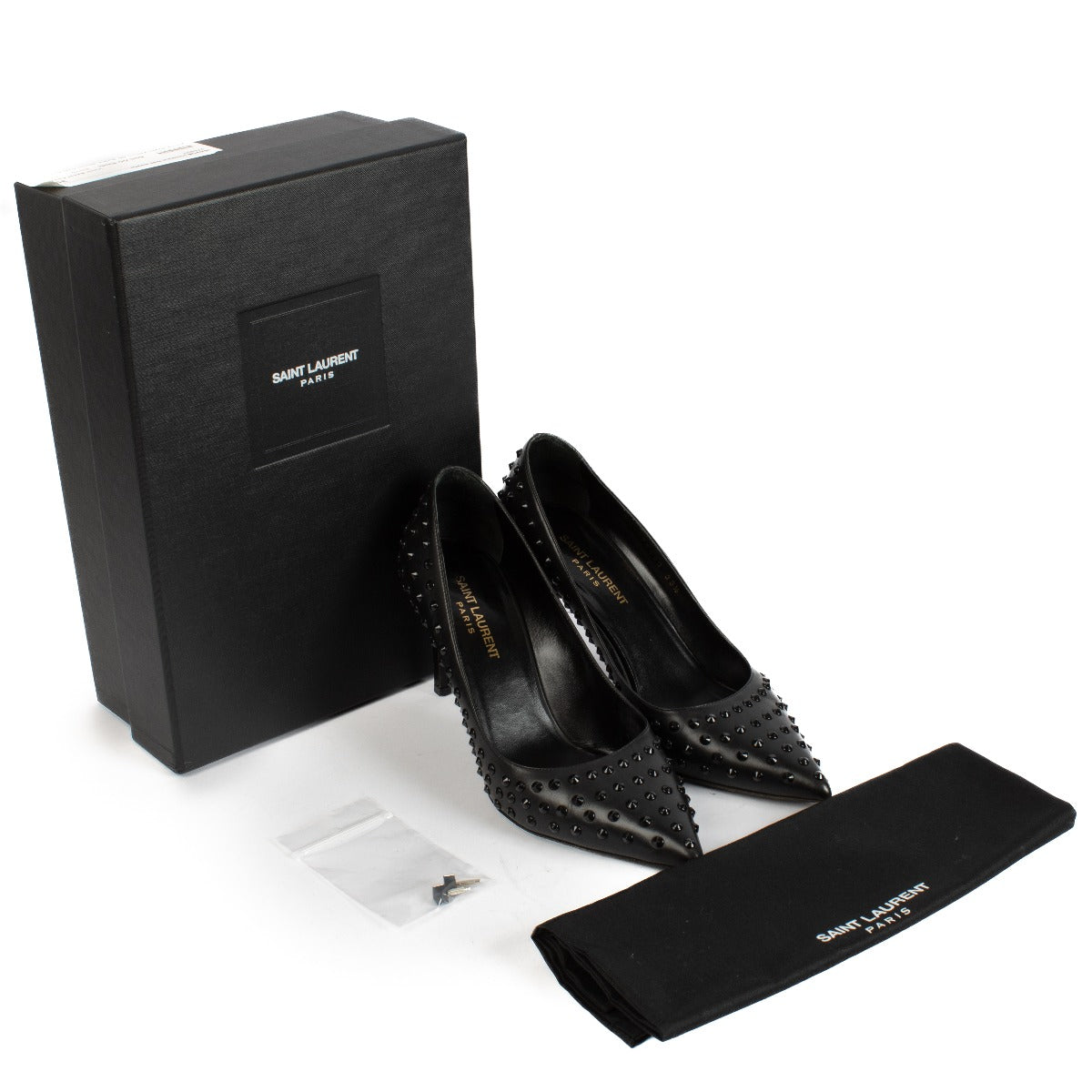 Saint Laurent Black Paris Studded Pumps
