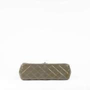 Authentic pre-loved Chanel Khaki Patent Classic Large Flap Bag on Labellov.com