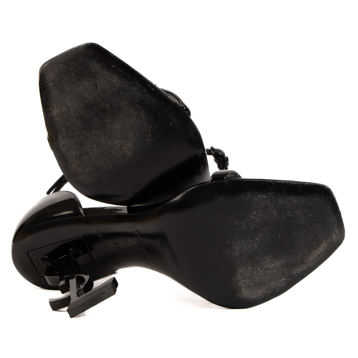 shop 100% authentic second hand Saint Laurent Black Opynum Sandals - Size 37 on Labellov.com
