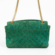 Authentic pre-loved Saint Laurent Green Suede Envelope Shoulder Bag on Labellov.com