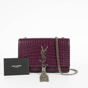 Authentic pre-loved Saint Laurent Purple Leather Kate Small Bag on Labellov.com