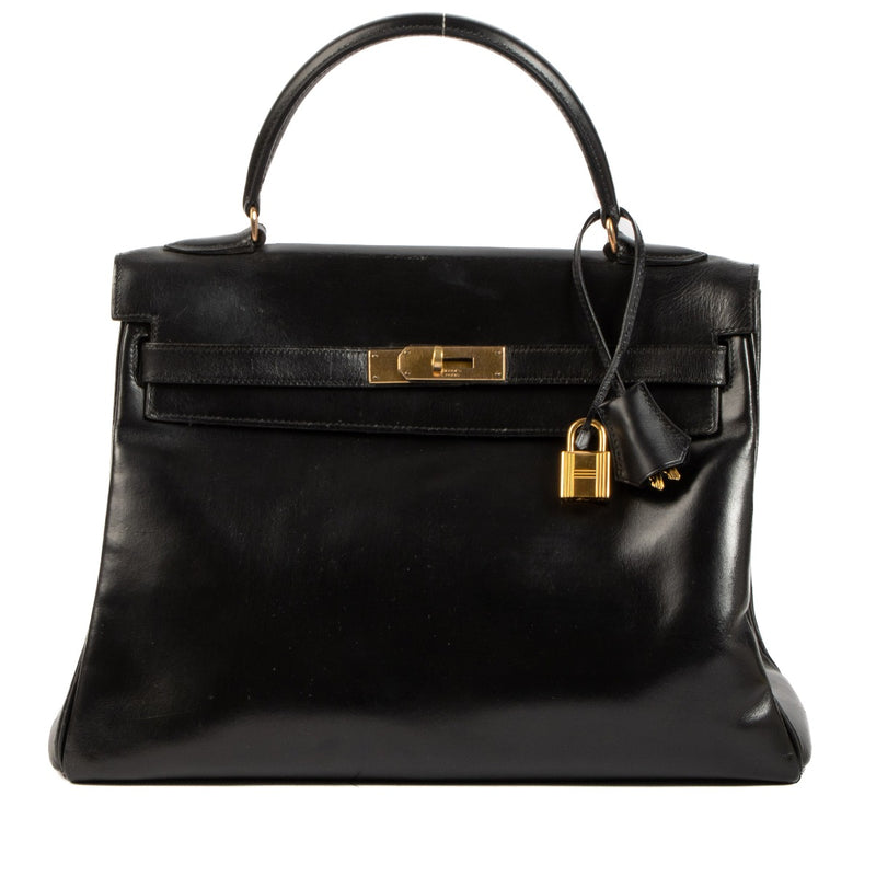 Hermès Vintage Kelly 32 Black Box GHW