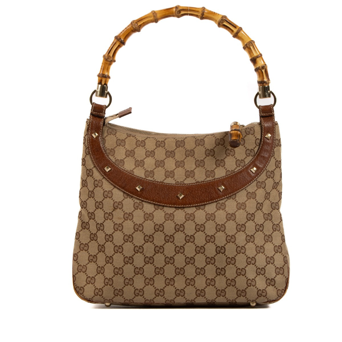 Shop 100% authentic second-hand Gucci Bamboo Handle Monogram Shoulder Bag on Labellov.com