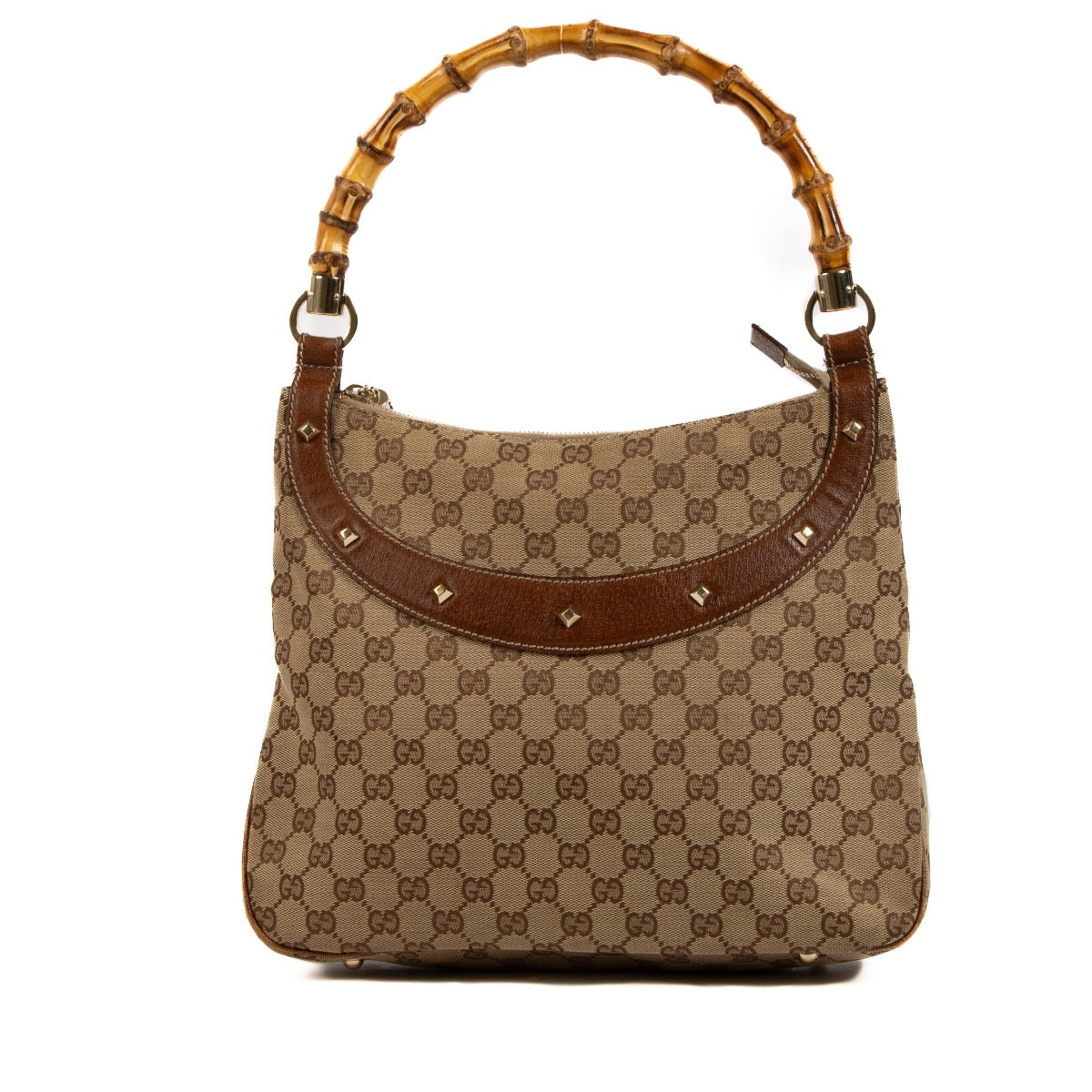 Shop 100% authentic second-hand Gucci Bamboo Handle Monogram Shoulder Bag on Labellov.com