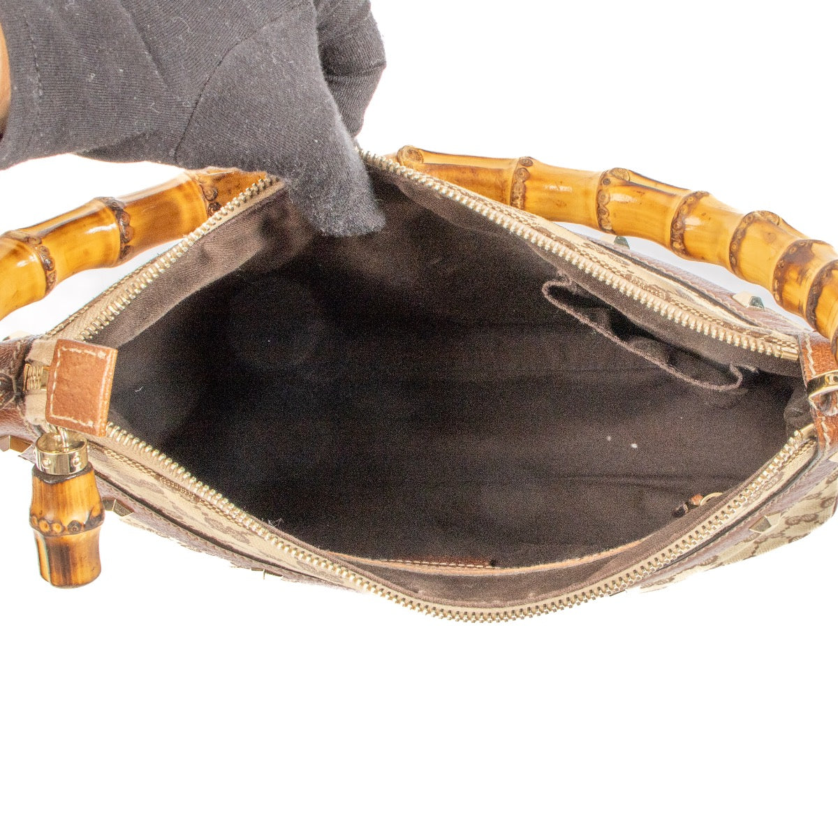 Shop 100% authentic second-hand Gucci Bamboo Handle Monogram Shoulder Bag on Labellov.com