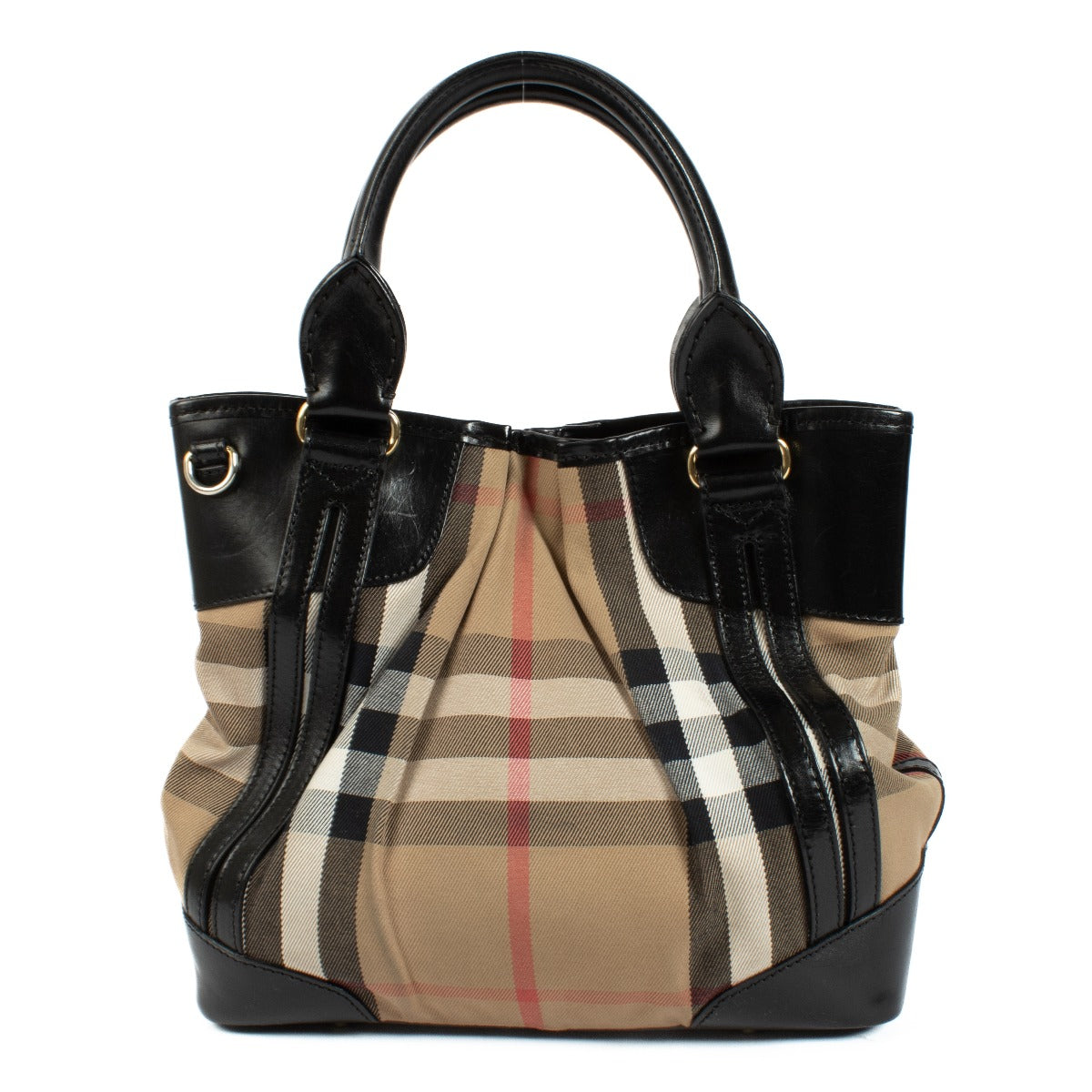 The Burberry Kent bag features the iconic House Check pattern, paired with elegant bridle straps for a touch of British sophistication. This versatile handbag can easily complement both casual and formal outfits. It comes with a dust bag for protection. S