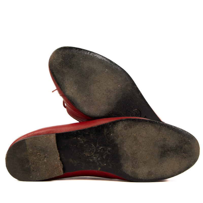 Chanel Red Leather Ballet Flats - size 37
