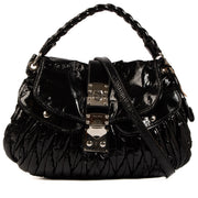 Shop 100% authentic second-hand Miu Miu Black Patent Coffer Two Way Shoulder Bag on Labellov.com