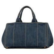 Shop 100% authentic second-hand Prada Blue Denim Logo Tote Bag on Labellov.com