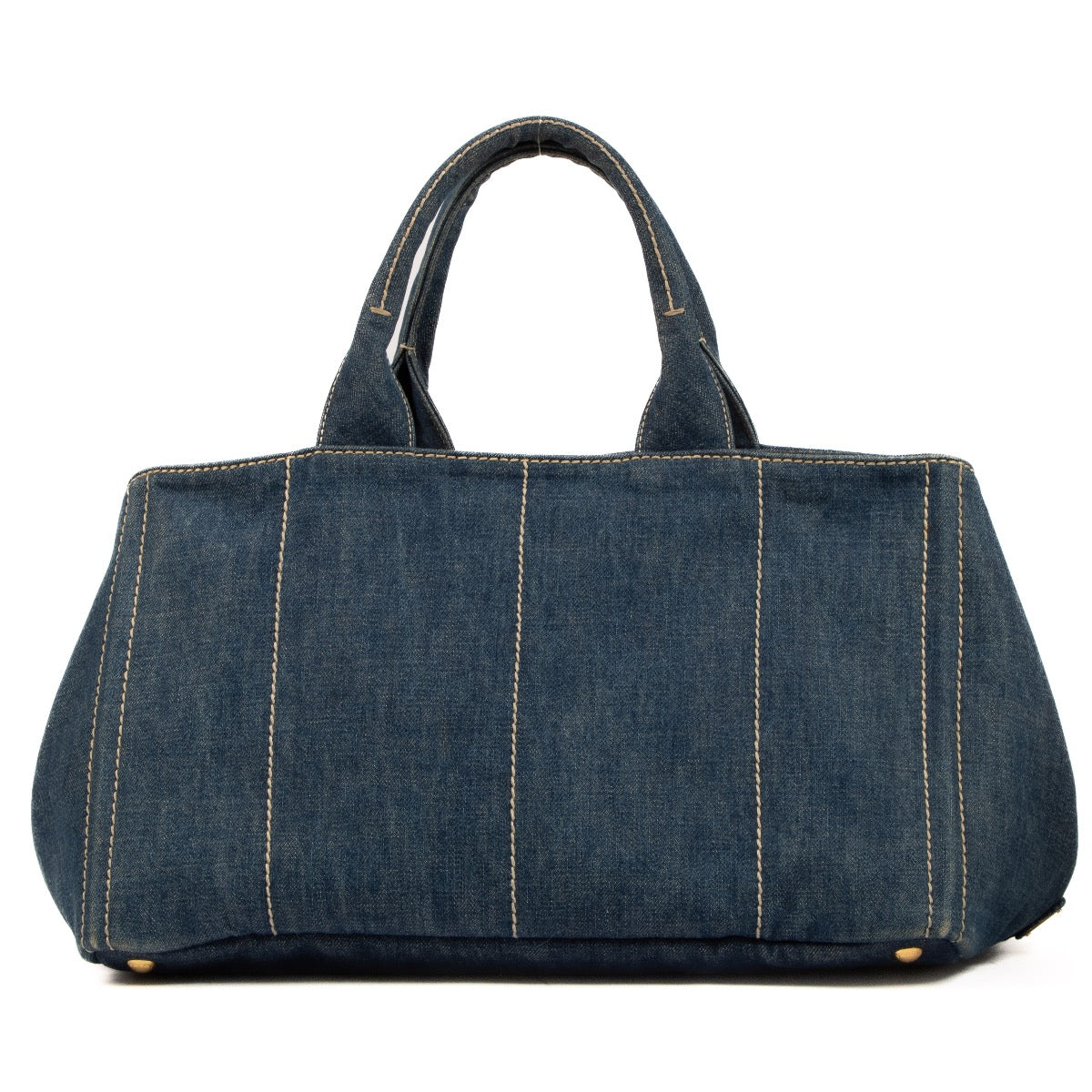 Shop 100% authentic second-hand Prada Blue Denim Logo Tote Bag on Labellov.com