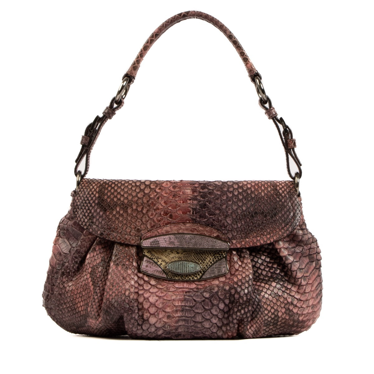 Prada Purple Python Patchwork Shoulder Bag