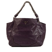 Prada Purple Vitello Shine Hobo Bag