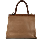shop safe online Delvaux Brillant MM Brown Leather Ostrich Top Handel. koop veilig online tegen de beste prijs.