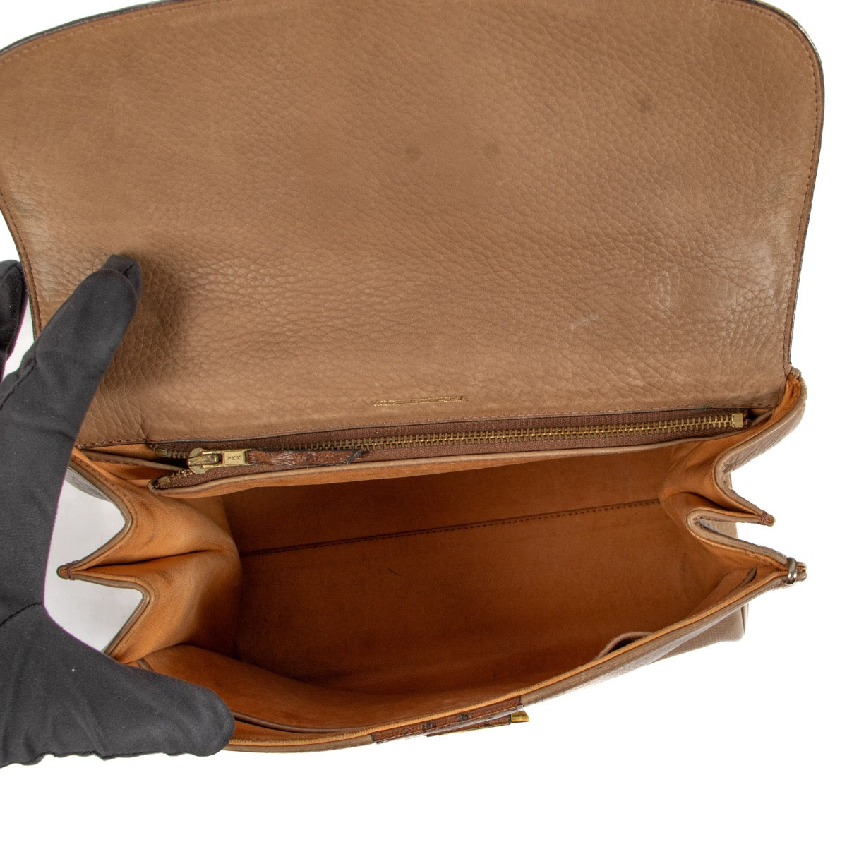 shop safe online Delvaux Brillant MM Brown Leather Ostrich Top Handel. koop veilig online tegen de beste prijs.