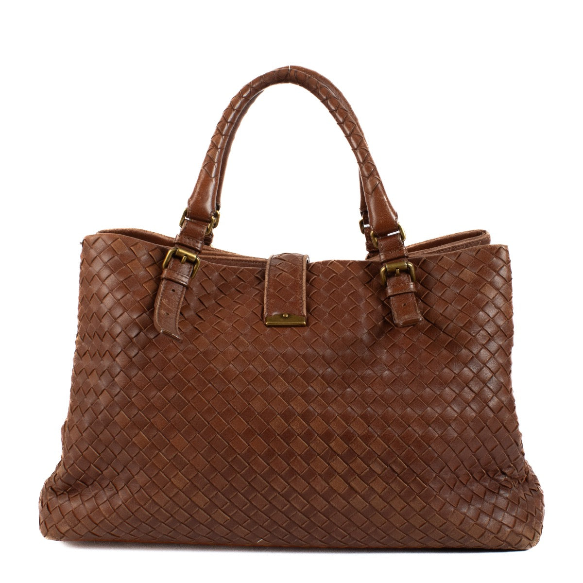 shop 100% authentic second hand Bottega Veneta Brown Medium Roma Intrecciato Bag on Labellov.com