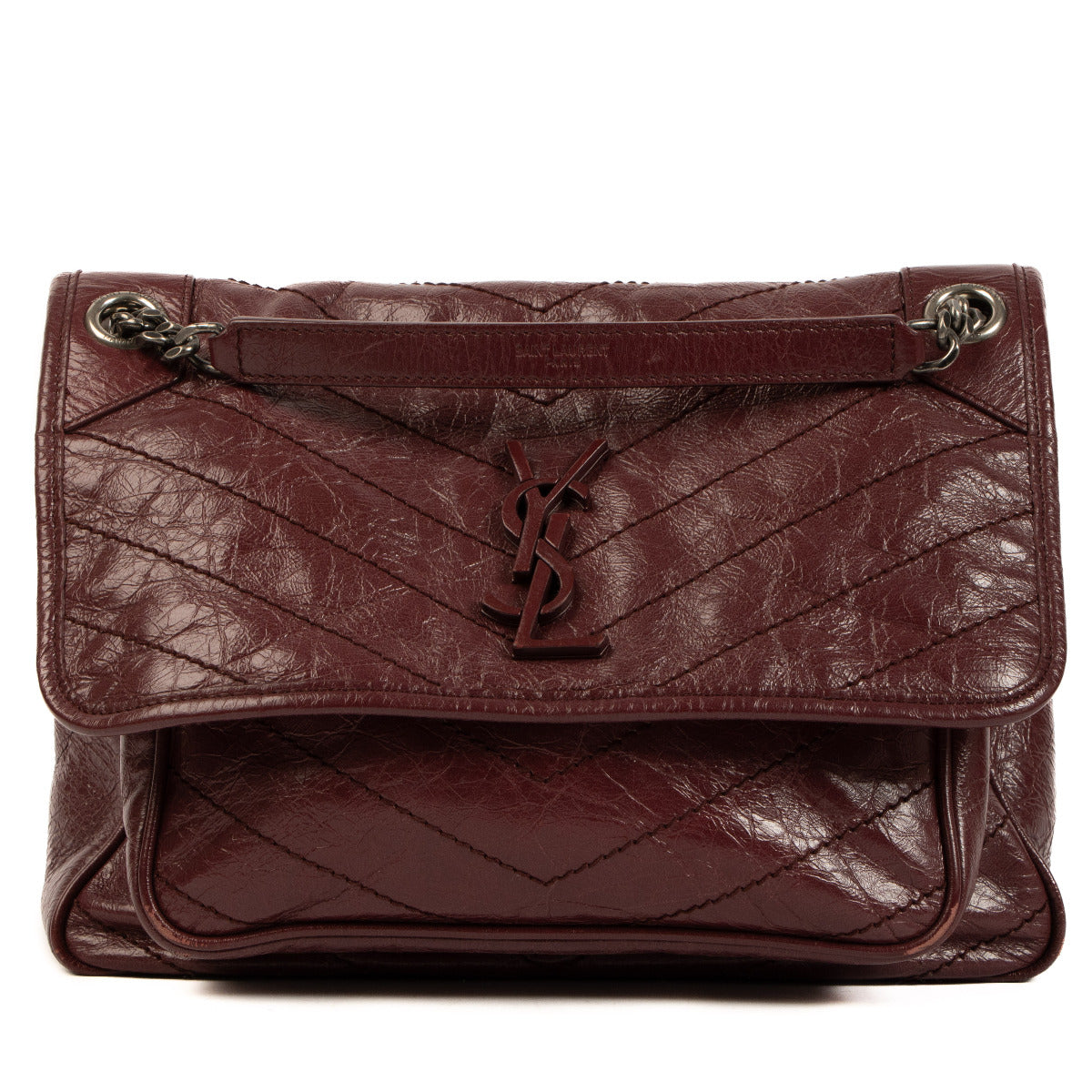 Saint Laurent Burgundy Medium Niki Crossbody Bag for the best price at Labellov secondhand luxury in Antwerp