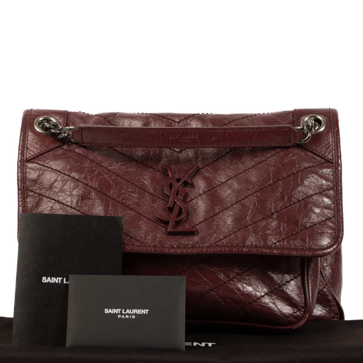 Saint Laurent Burgundy Medium Niki Crossbody Bag