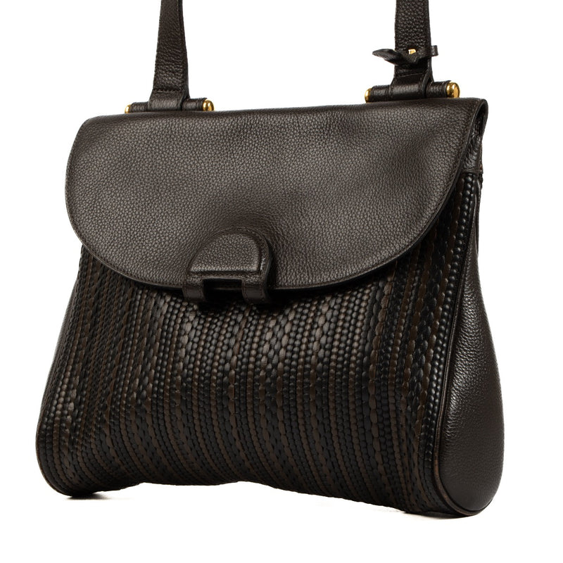 Buy an authentic second hand Delvaux Brown Toile De Cuir Chablis Crossbody Bag in good condition at Labellov.com
