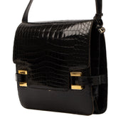 Shop 100% authentic second-hand Delvaux Xylophone Black Croco Leather Shoulder Bag on Labellov.com