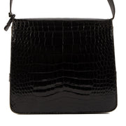Shop 100% authentic second-hand Delvaux Xylophone Black Croco Leather Shoulder Bag on Labellov.com