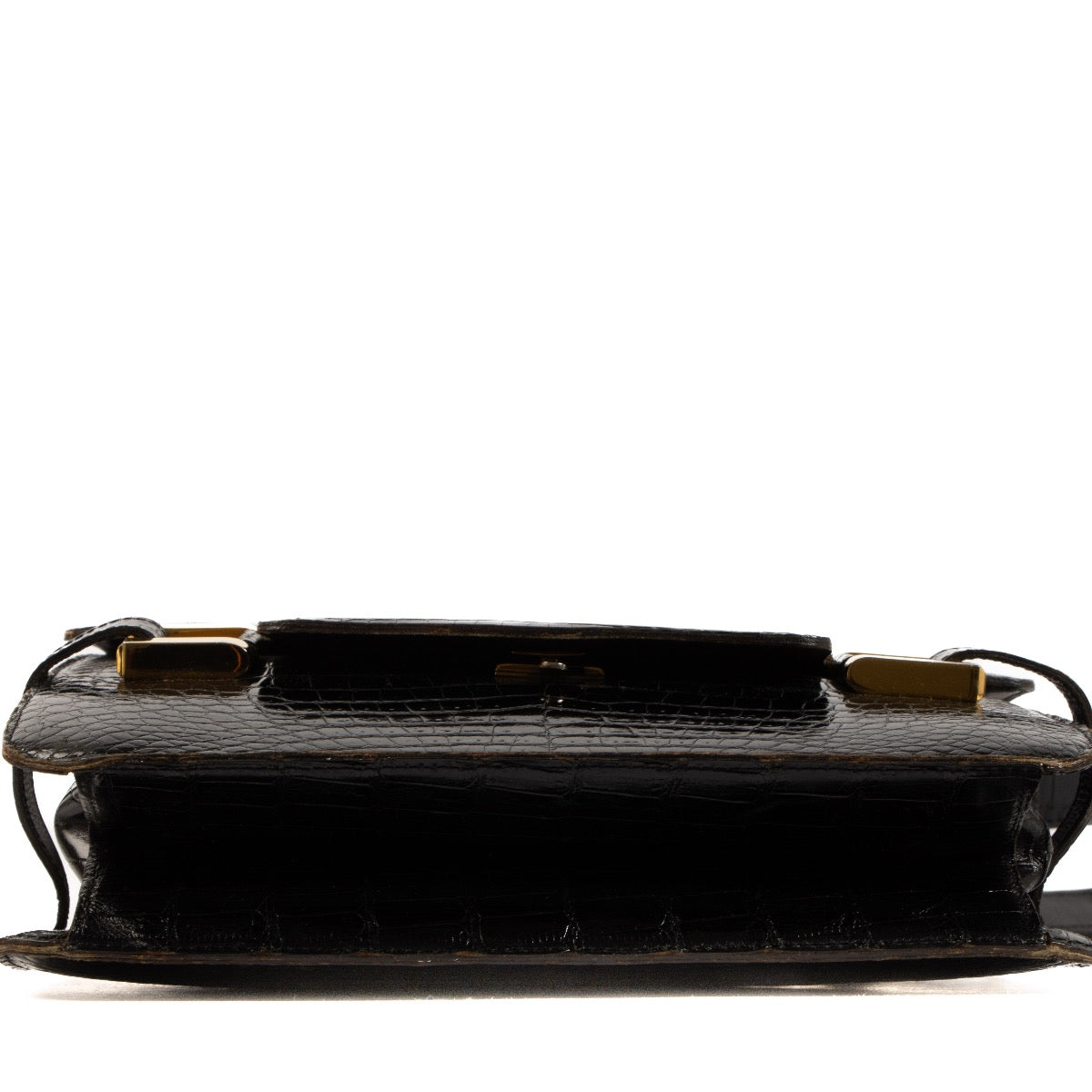 Shop 100% authentic second-hand Delvaux Xylophone Black Croco Leather Shoulder Bag on Labellov.com