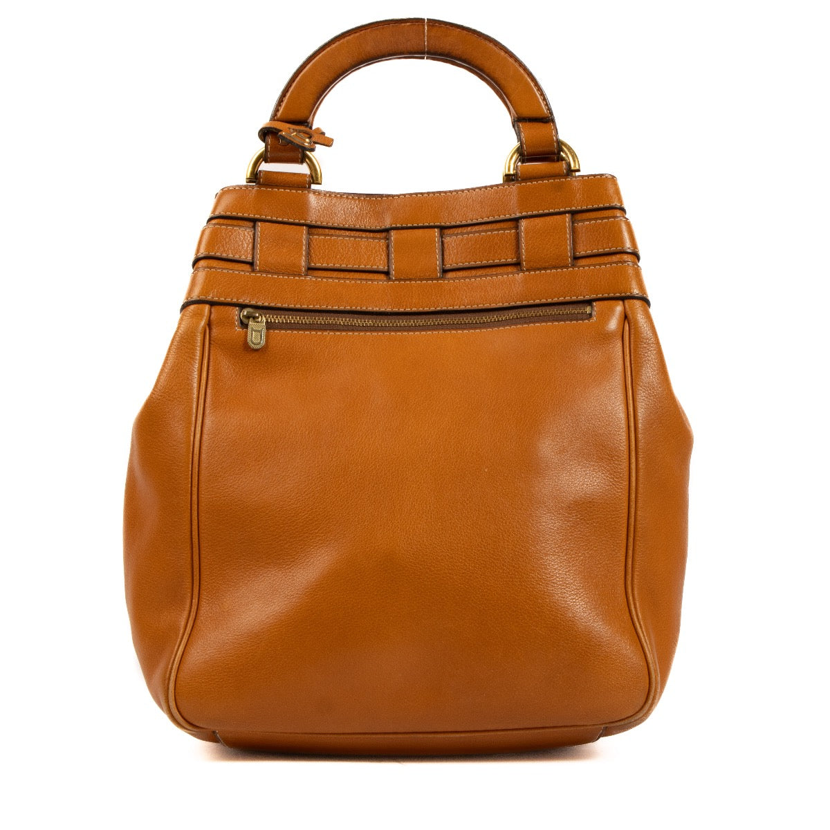 Shop 100% authentic second-hand Delvaux Cognac Canter Roseau Bucket Bag on Labellov.com