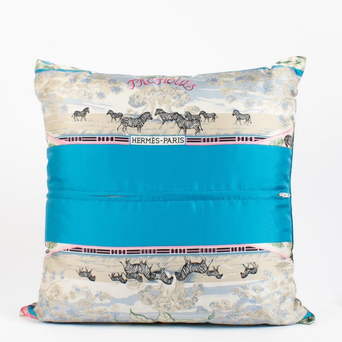 Petit coussin en soie Tropiques Hermès
