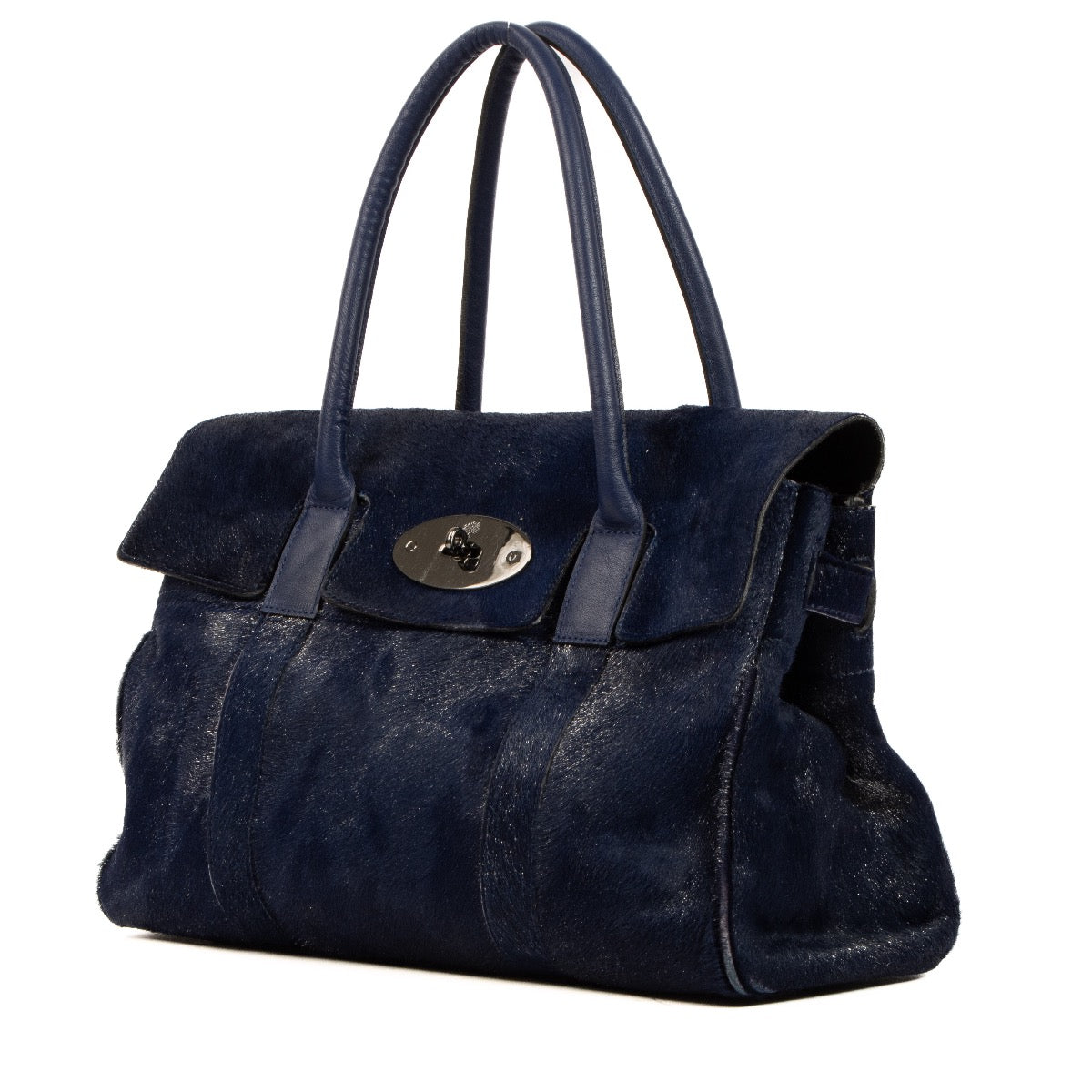 Shop safe online this Mulberry Metallic Calf-Hair Navy Bayswater Shoulder Bag at the right price on Labellov.com