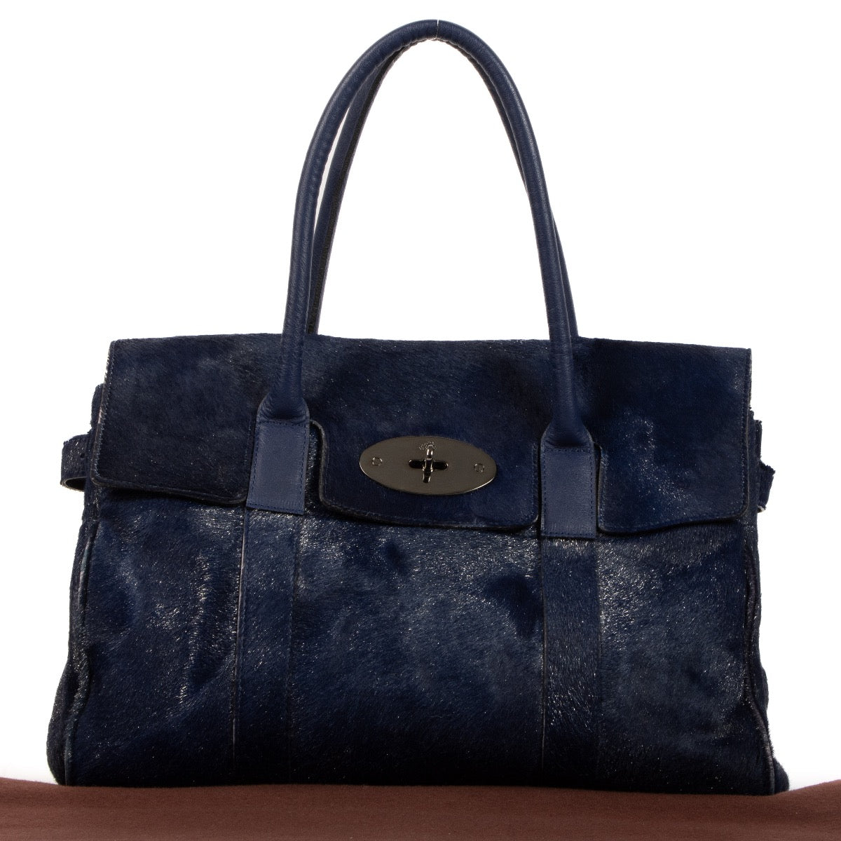 Shop safe online this Mulberry Metallic Calf-Hair Navy Bayswater Shoulder Bag at the right price on Labellov.com