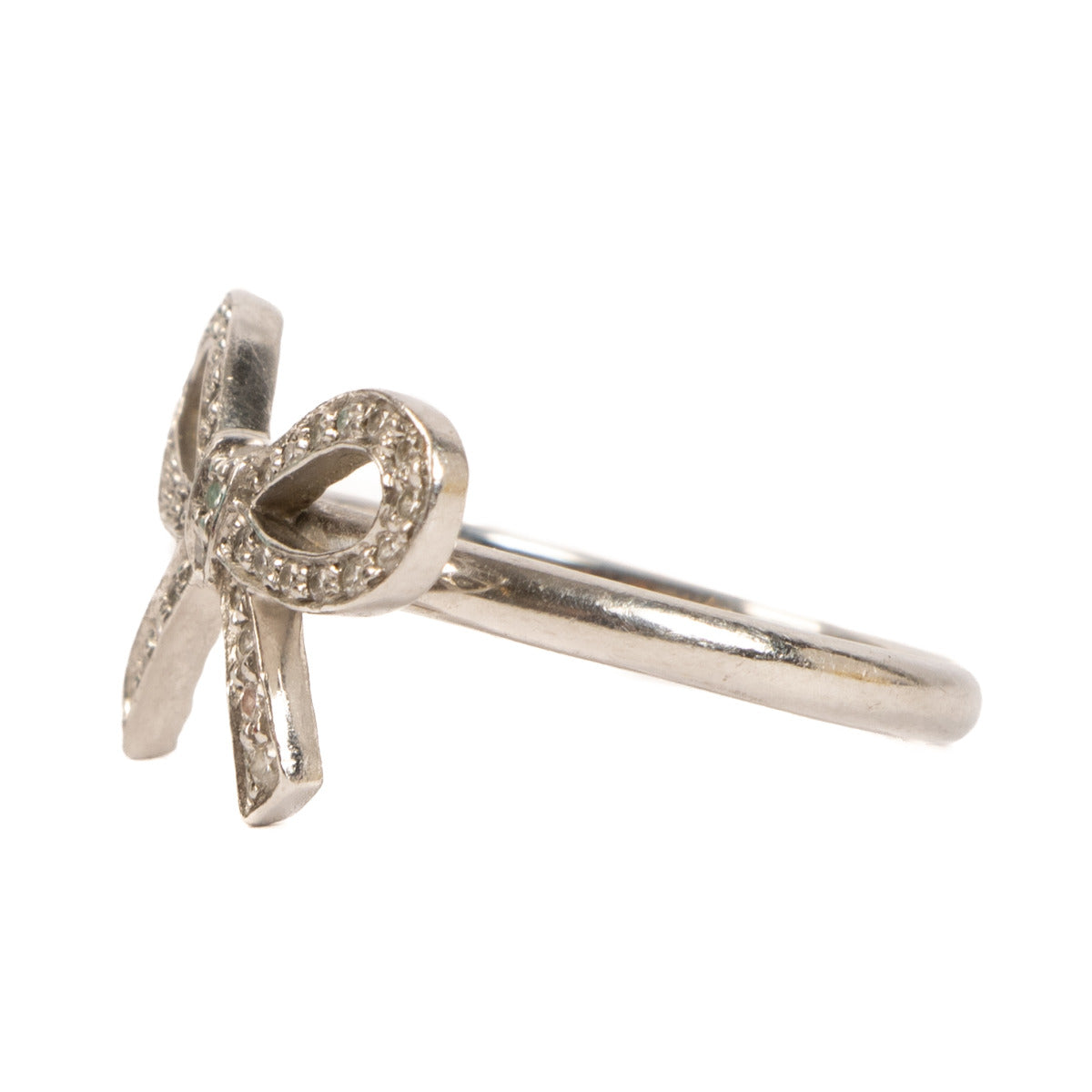 Tiffany & Co. Diamond Set Bow Ring - size 50