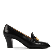 Shop authentic second hand Celine Vintage Black Leather Chain Pumps - Size 38 on Labellov.com