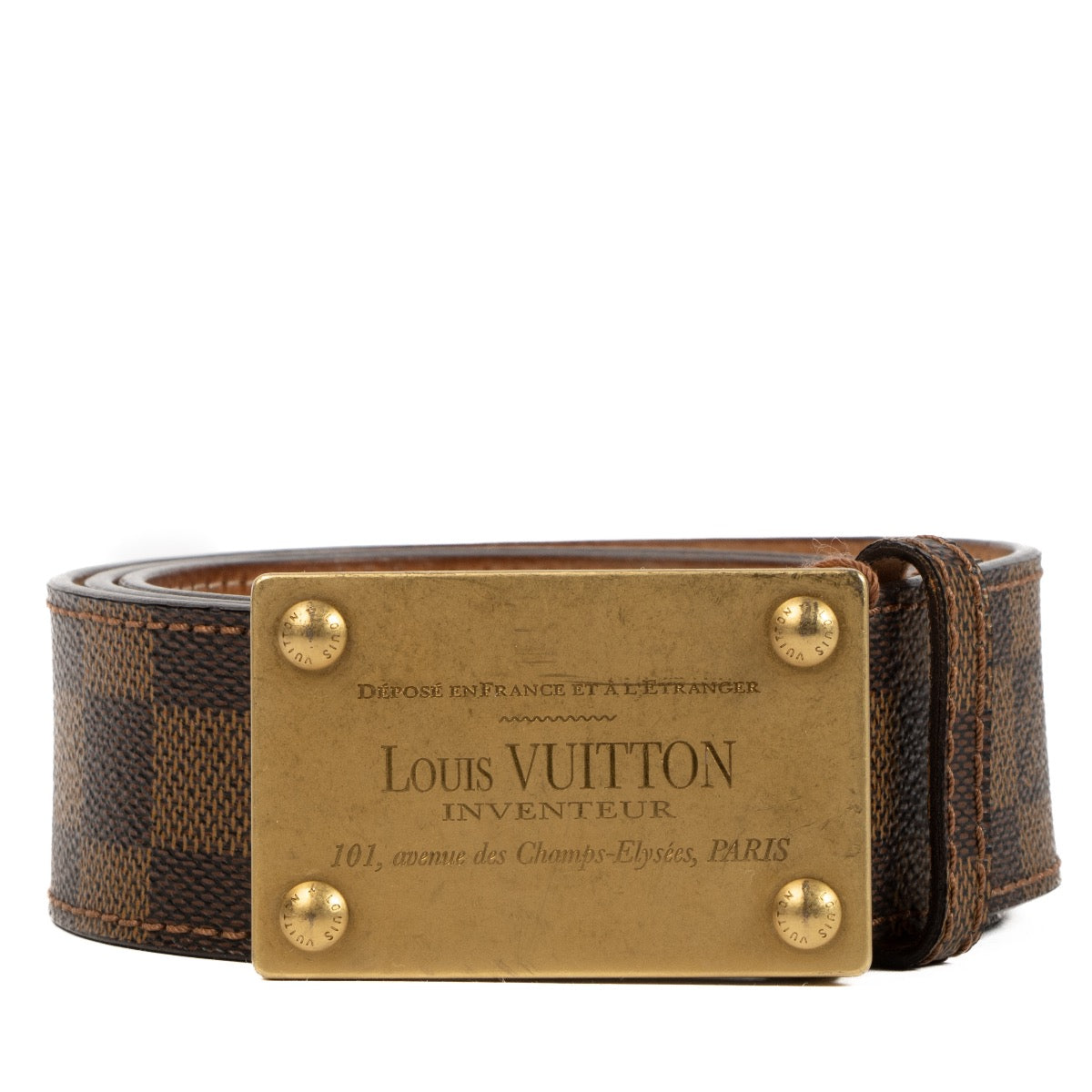Louis Vuitton Damier Ebene Inventeur Belt