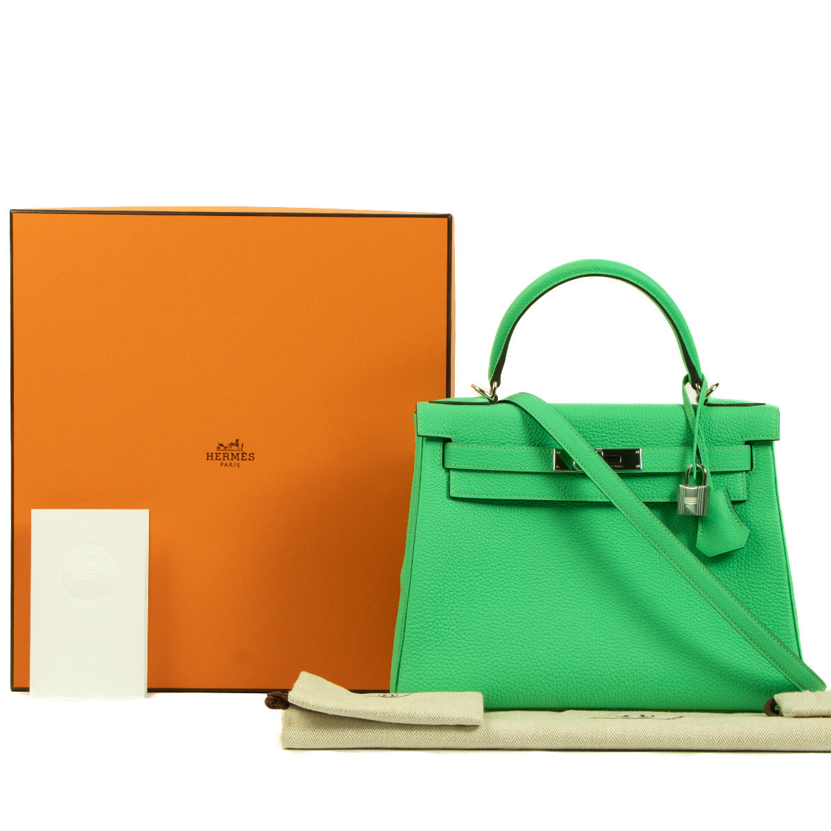 Hermès Kelly 28 Togo Vert Comics PHW
