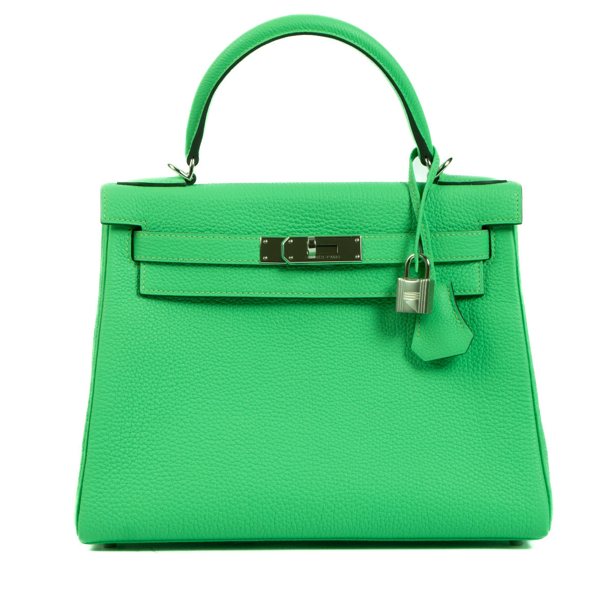 Buy and sell your authentic Hermès Kelly 28 Togo Retourne Vert Comics PHW for the best price.