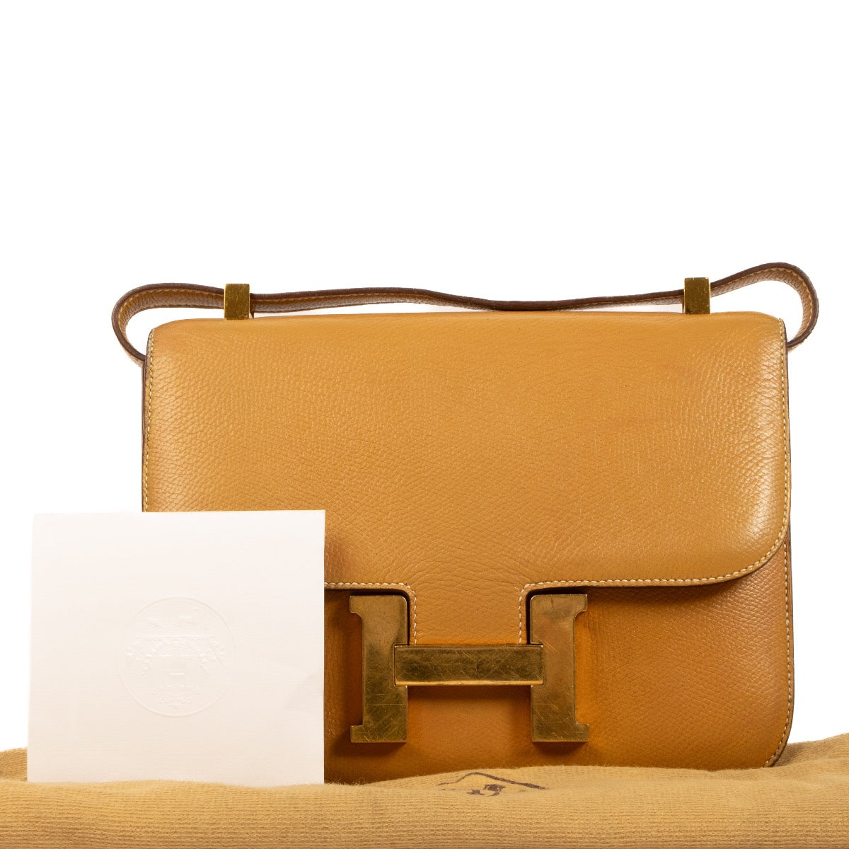 Shop 100% authentic second-hand Hermès Constance Camel Crossbody Bag on Labellov.com