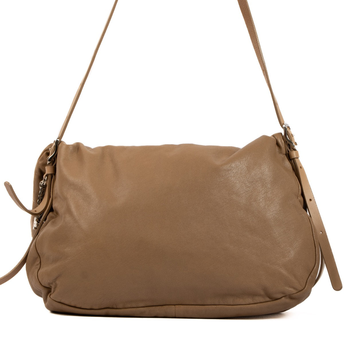 Buy an authentic second hand Jimmy Choo Beige Leather Biker Shoulder Bag in good pre-loved condition at Labellov.