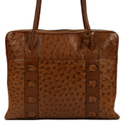 Buy an authentic second hand Delvaux Brown Ostrich Shoulder bag in good pre-loved condition at Labellov.