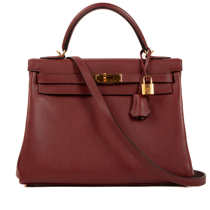 Enhance your elegance, make a statement, and experience the luxury that only Hermès can provide. The Hermès Kelly 32 Rouge H Evercolor with Gold Hardware is a masterpiece waiting to grace your collection, and it's available now for those who truly underst