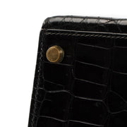 achetez vintage Hermès 1960s-1970s Kelly 35 Black Shiny Porosus Crocodile dans labellov.com