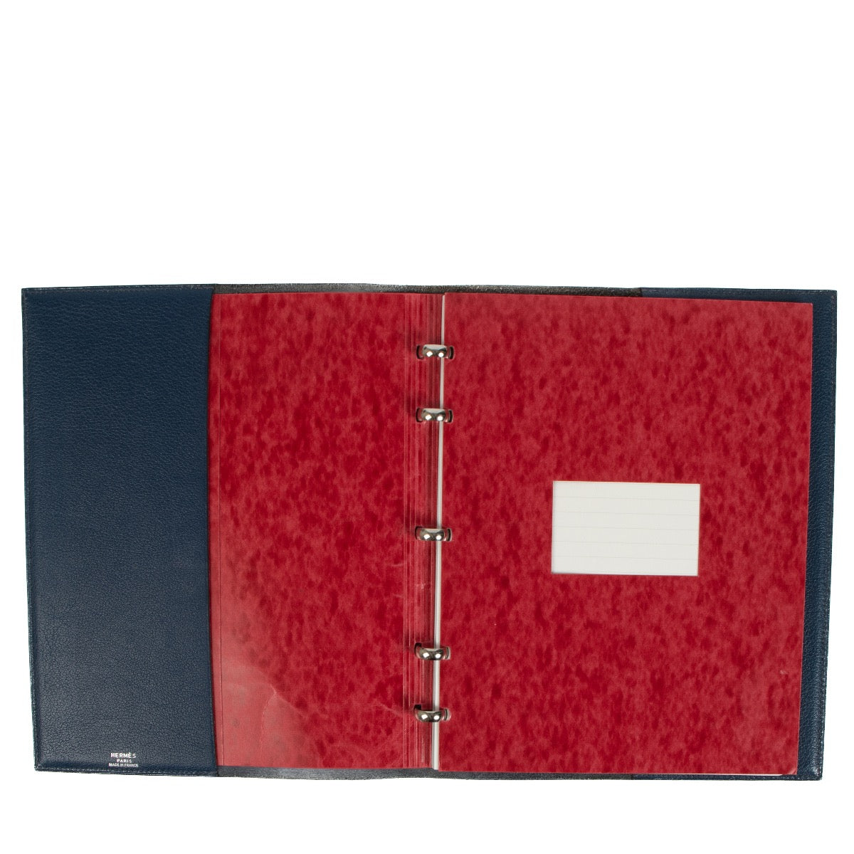 Shop safe online at Labellov in Antwerp, Brussel and Knokke this 100% authentic second hand Hermès Blue Leather Large Notebook