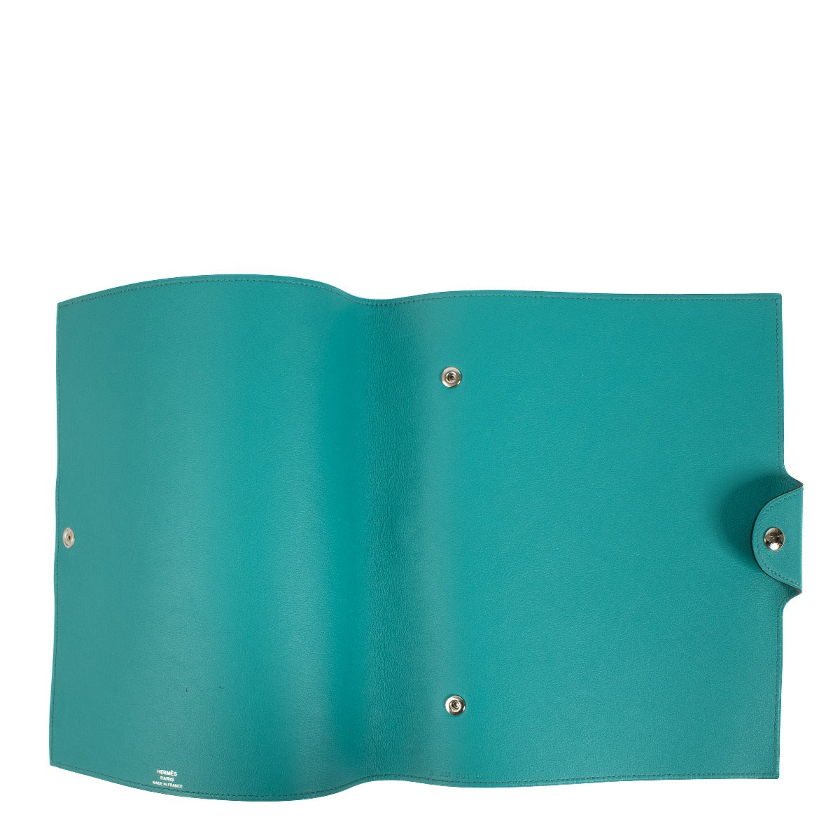 Couverture de carnet Hermès Ulysse MM Bleu Turquoise Foncé