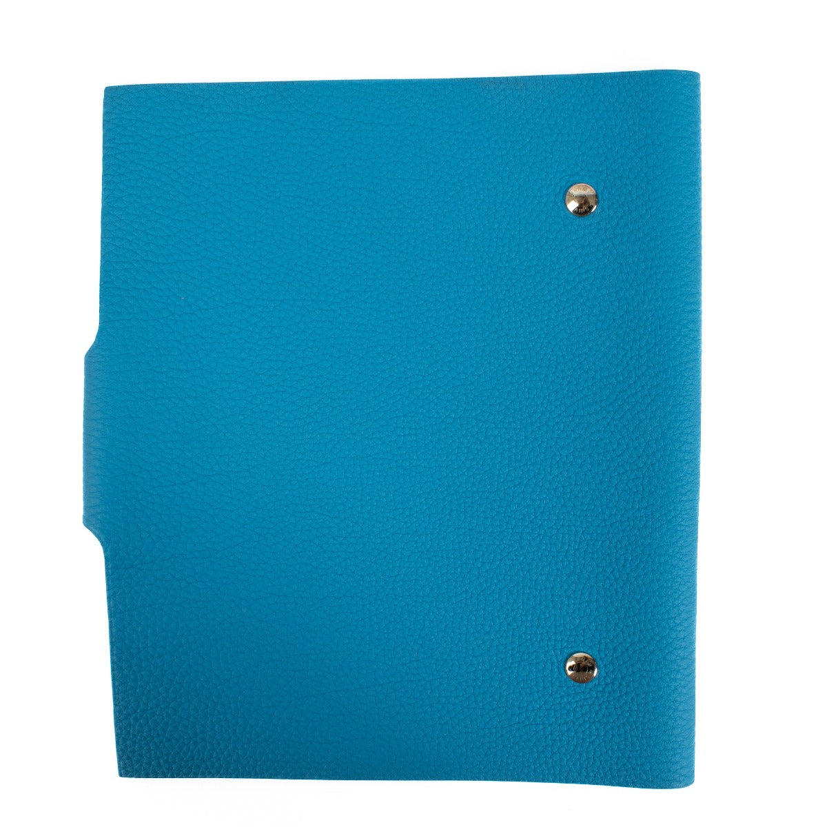 Couverture de carnet Hermès Ulysse MM bleu turquoise foncé