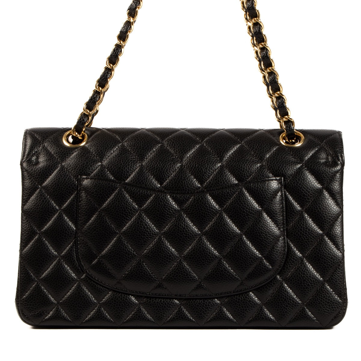 Buy real authentic Chanel Black Caviar Leather Medium Classic Flap Bag safe online at Labellov.com or in Brussels, Knokke and Antwerp